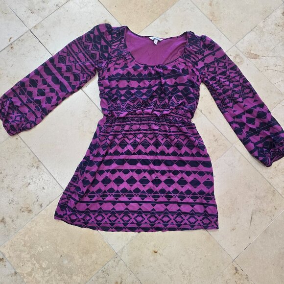 Speechless Purple Geometric Pattern Printed Dress Size Large - Picture 1 of 11